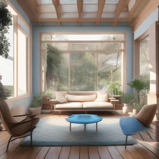 AI generated: High resolution photography interior design, dreamy sunken living room conversation pit, wooden floo...