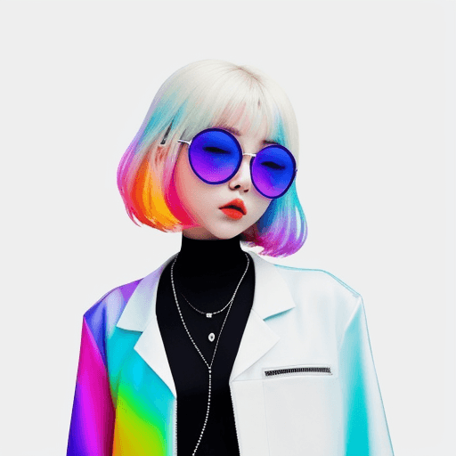 AI generated: lofi white background abstract & psy techno  colorful