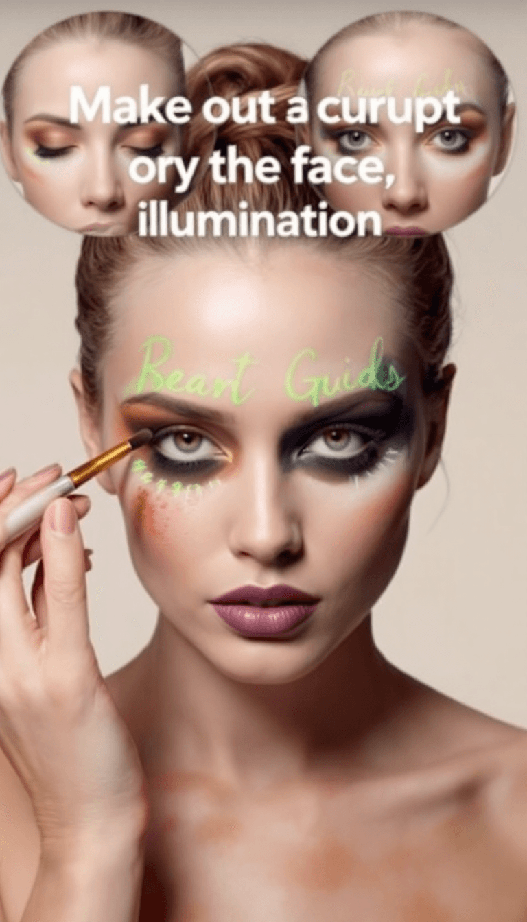 AI generated: Using makeup techniques to sculpt the face by shading and illuminating specific areas, creating dept...