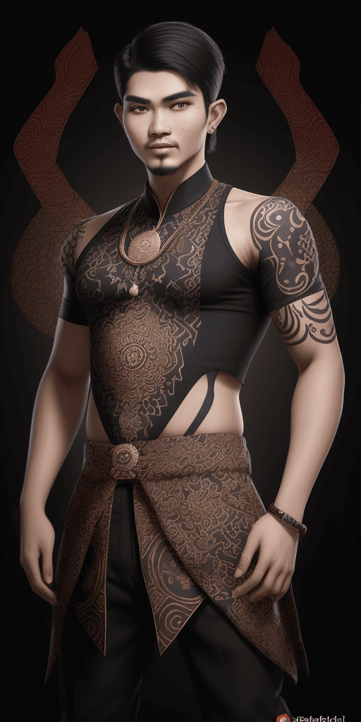 AI generated: Desain Fraktal Batik,seekor kalajengking berdiri kokoh saling membalikan badan ,seperti zodiak scorp...
