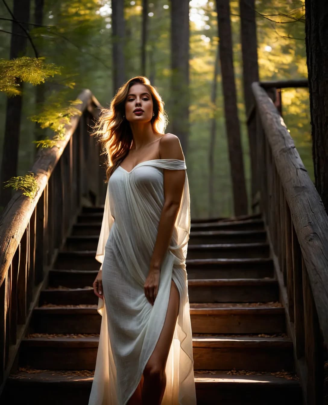 AI generated: (NSFW) SDXL Ultra-realistic. A professional photographer. Her expression is seductively elegant, wit...