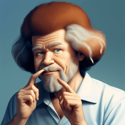 AI generated: Bob ross picking his nose