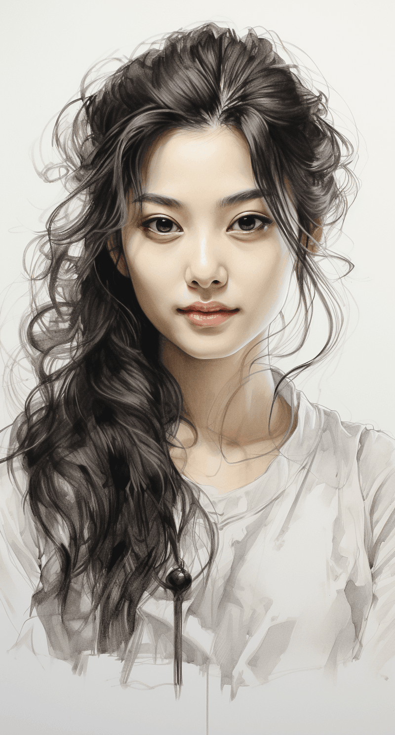 AI generated: masterpiece sketch portrait by Michelangelo, charcoal sketch portrait, face only, an absolutely gorg...