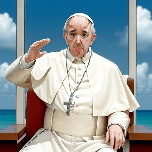 AI generated: Pope Francis in 80s Miami Style --ar 9:16