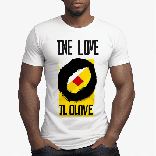 AI generated: typographic t-shirt design with text "One Love" featuring a quote from a famous philosopher or write...