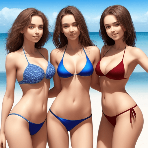 AI generated: three beautiful girls in bikinis