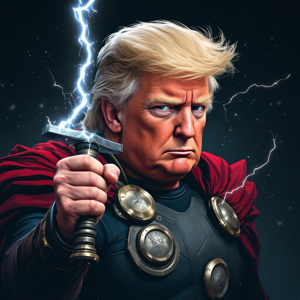 AI generated: donald trump is thor