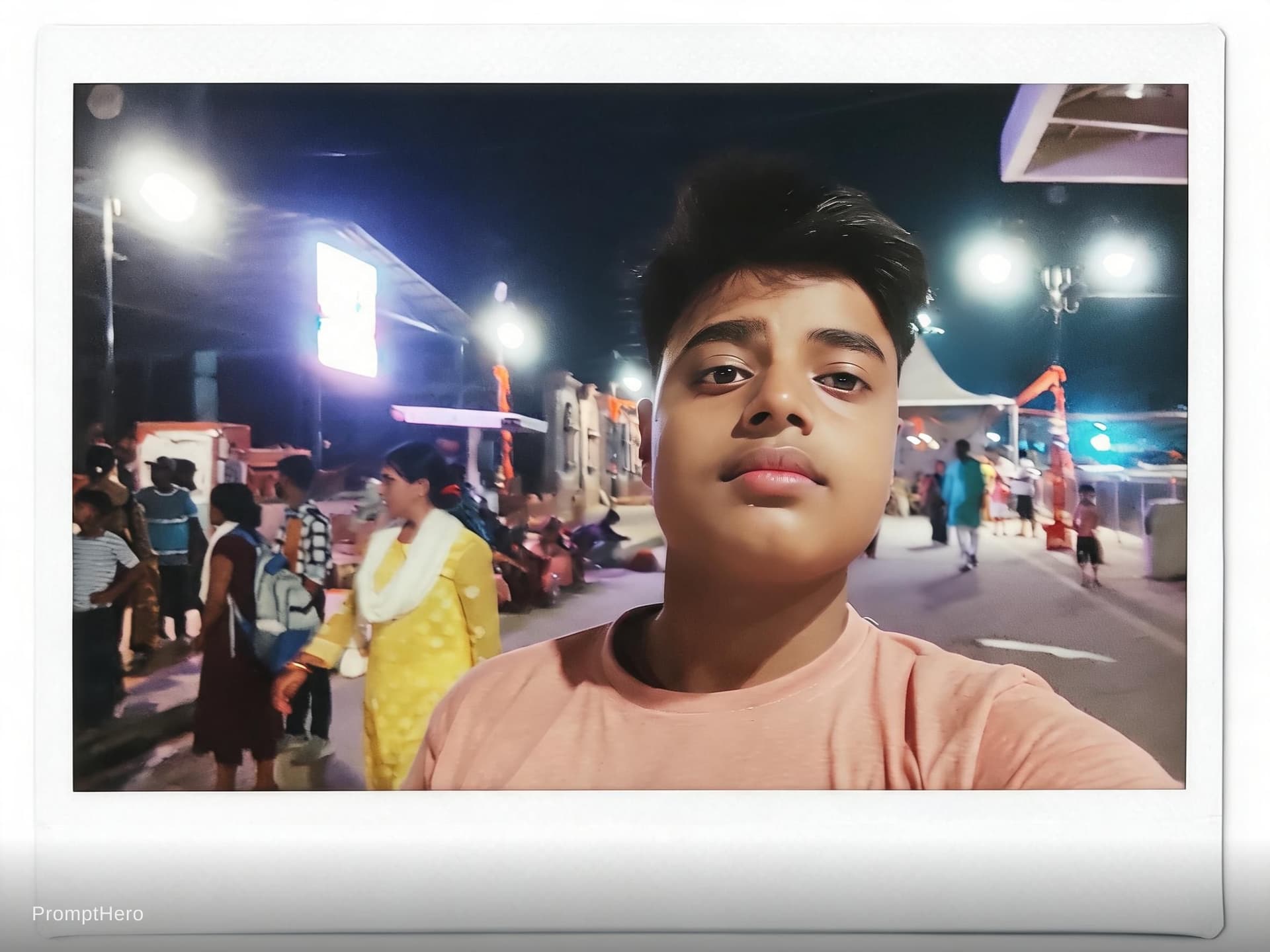AI generated: Indian boy, black hair, high-quality photo portrait, shot on a Polaroid camera, double eyelid --ar 3...