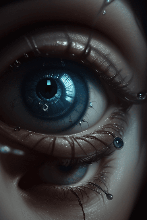 AI generated: an eye caught in a water drop, in the style of cryengine, pegi nicol macleod, realistic genre scenes...