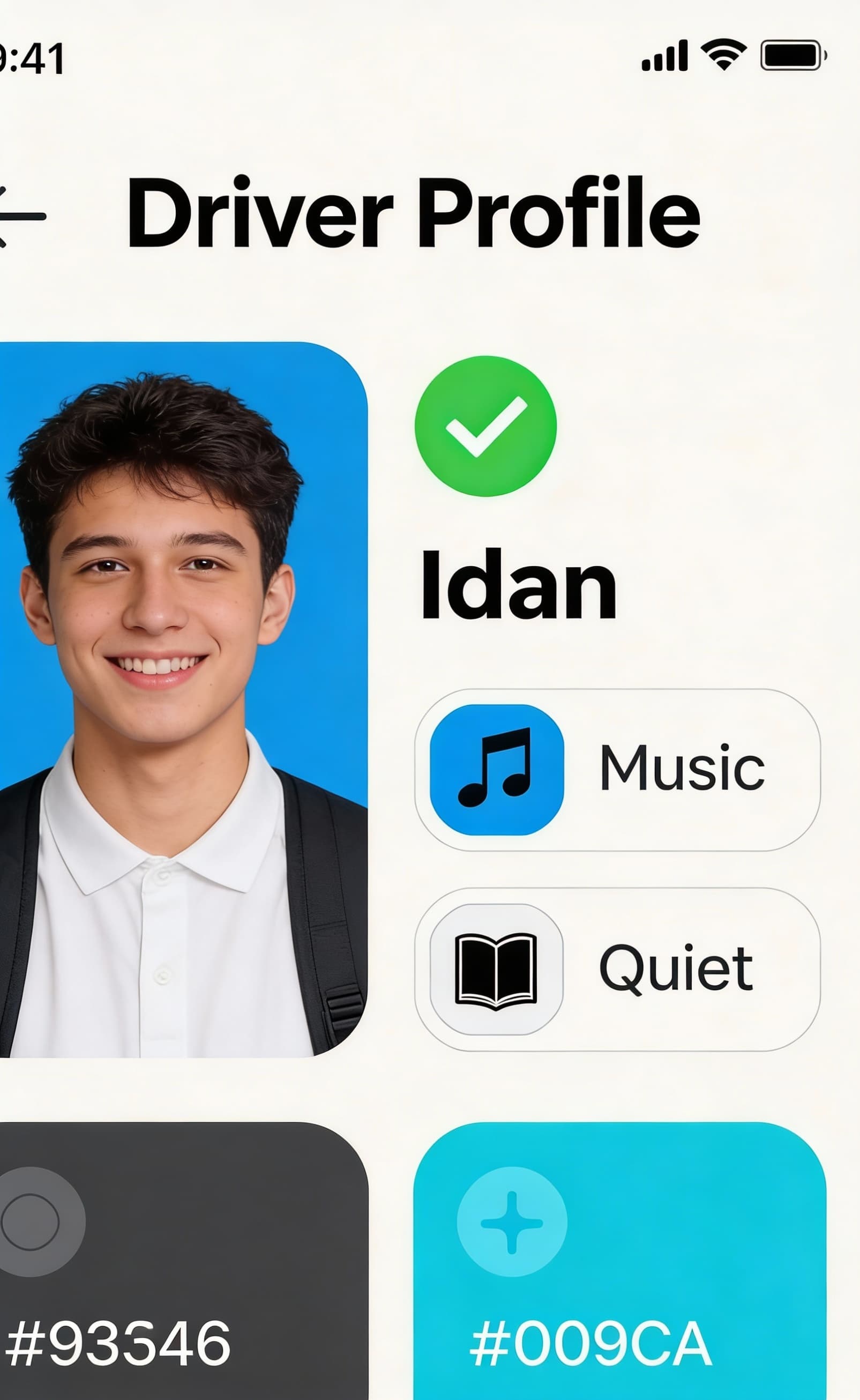 AI generated: Prompt: A high-quality UI design of a mobile app screen titled "Driver Profile". The screen displays...