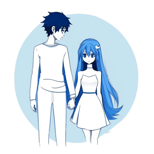 AI generated: [a whimsical blue line art : minimalist illustration], suitable for print on demand and captivating ...