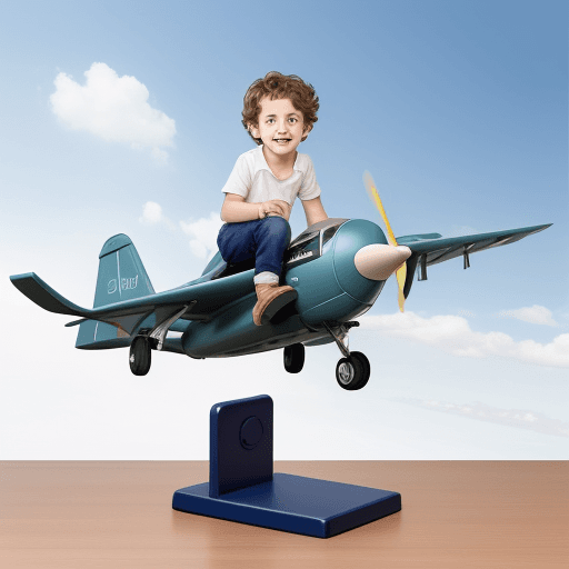AI generated: enfant, arnod avais un avion limitstand