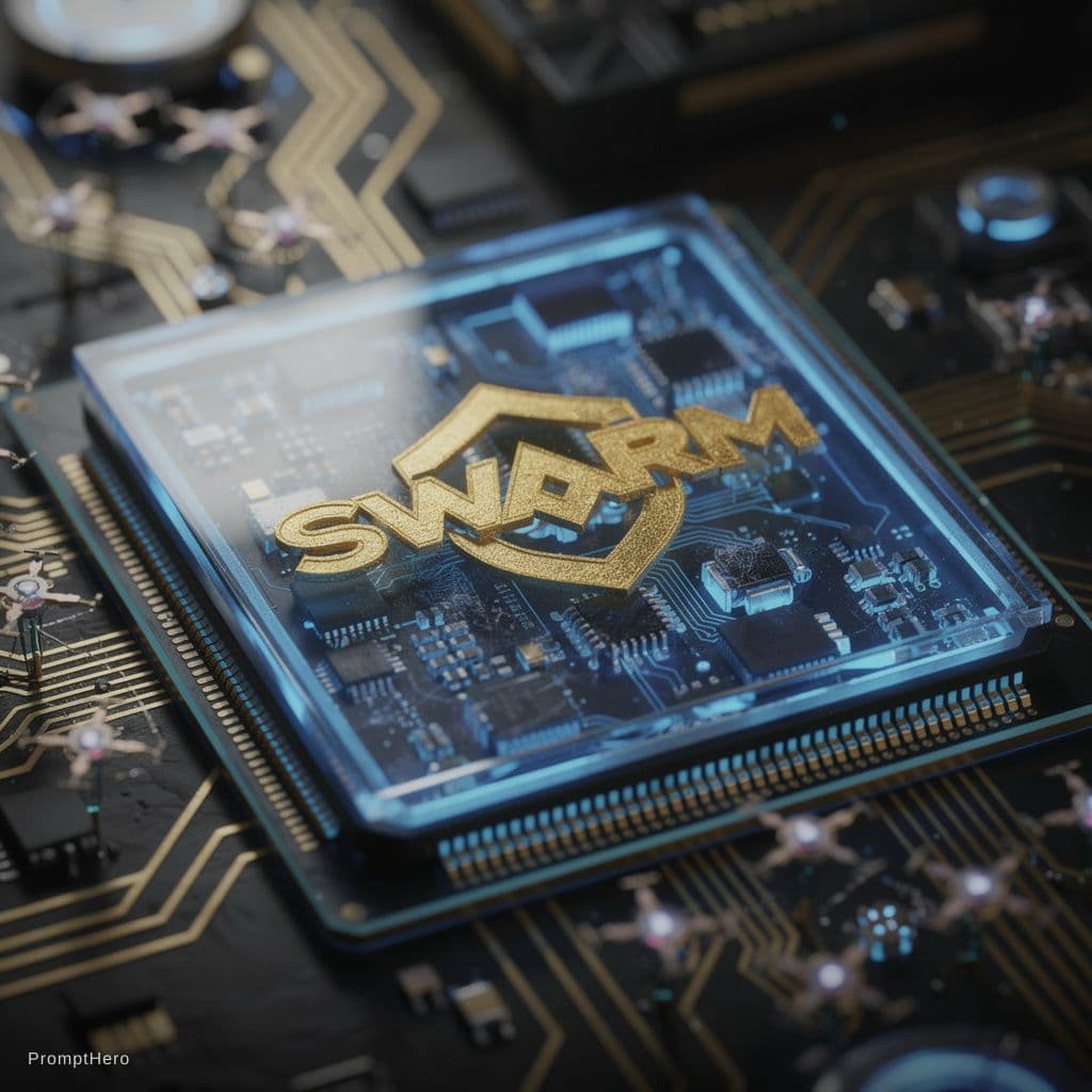 AI generated: The logo is SWARM - but your letters are perfect.. Ultra-high-definition wallpaper, 8K resolution. A...