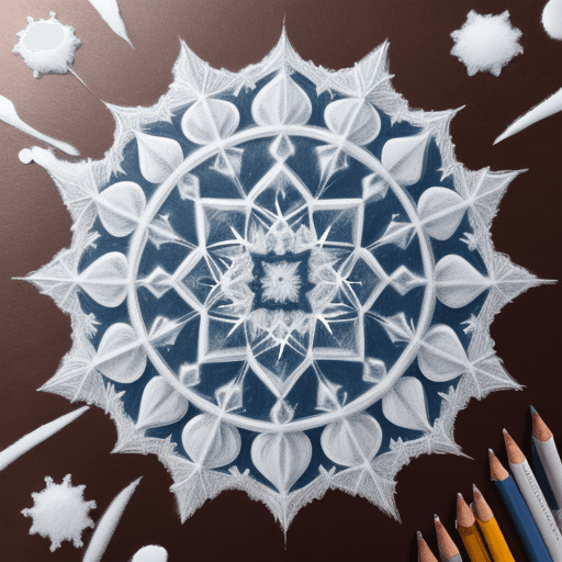 AI generated: detailed drawing snow mandala