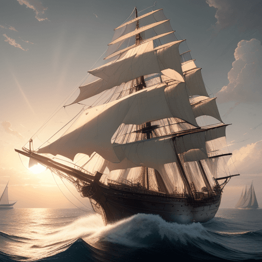 AI generated: Photo of a ultra realistic sailing ship, dramatic light, pale sunrise, cinematic lighting, battered,...