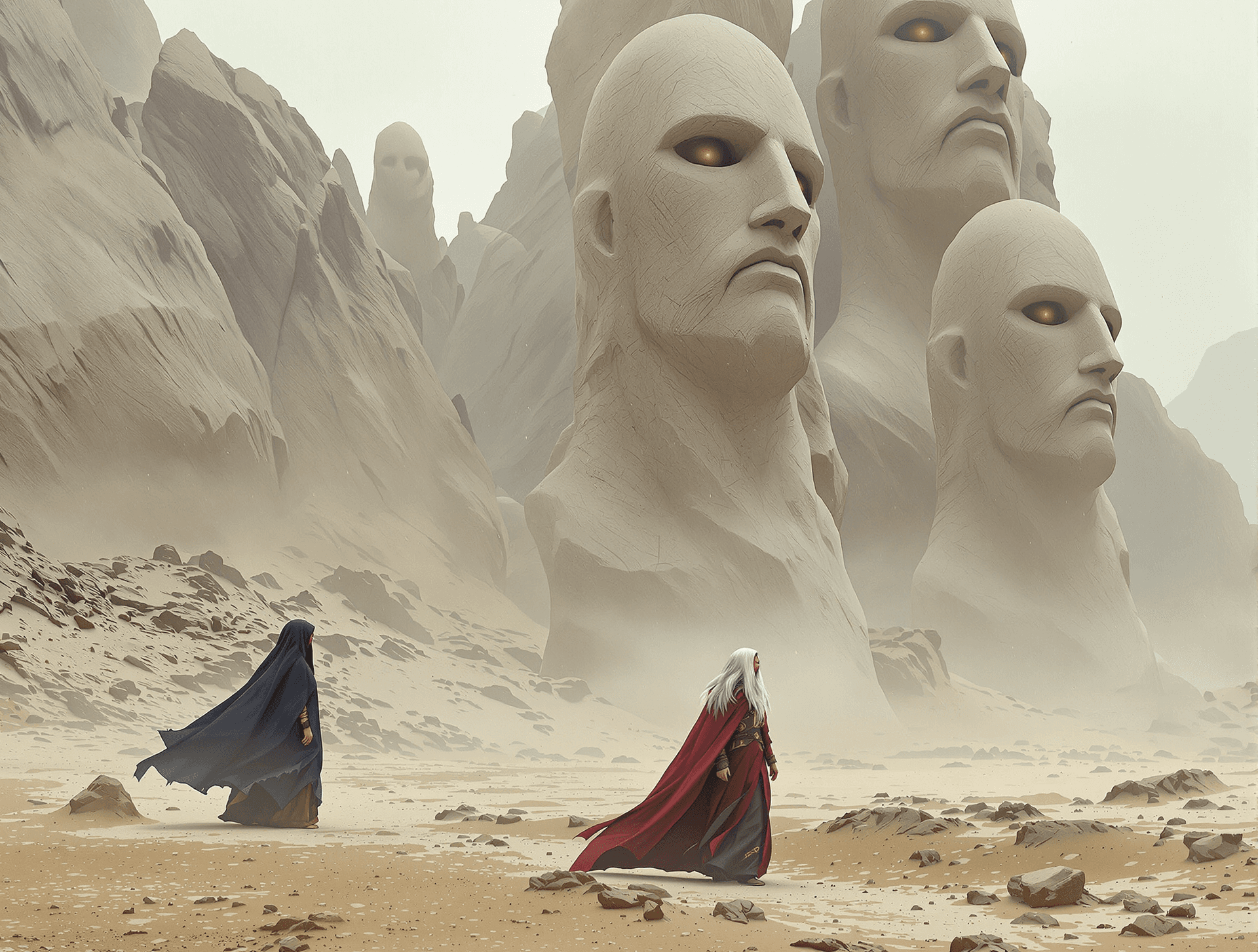 AI generated:  Sci-fi, an (ancient looking man:1.3), who looks (like a Prophet from Biblical times:1.5), wanders a...