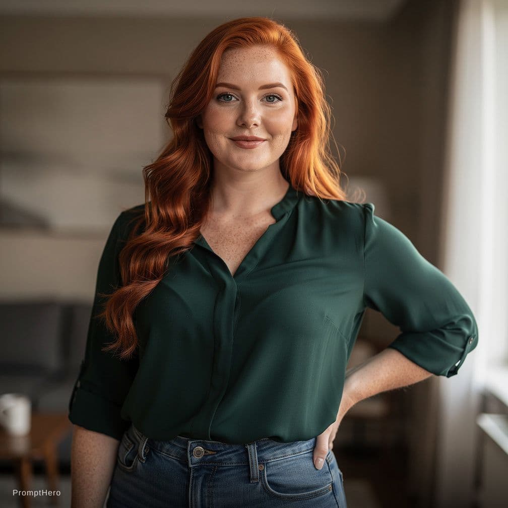 AI generated: massive tits redhead, naked