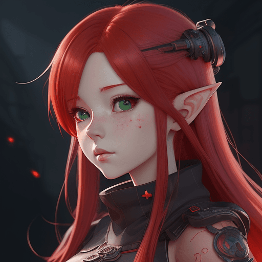 AI generated: red haired girl, detailed digital anime art, loish and wlop, cute detailed digital art, adorable dig...