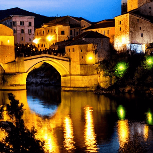 AI generated: MOSTAR AT NIGHT 4K 