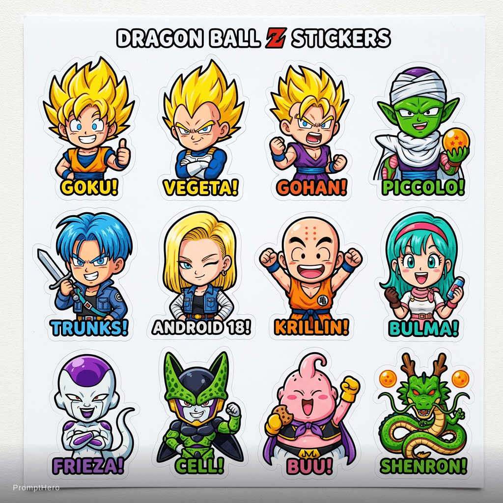 AI generated: manga dragon ball z sticker person
