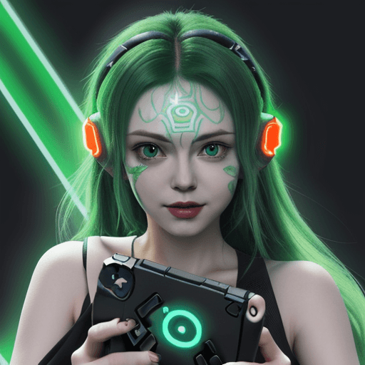 AI generated: midna human detailed best quality.
showing a joycon in a circle green neon.
Look like a logo a shop
...