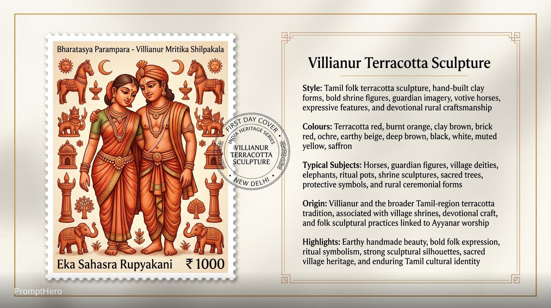 AI generated: Create a 16:9, 4K premium commemorative First Day Cover envelope inspired by India Post heritage des...