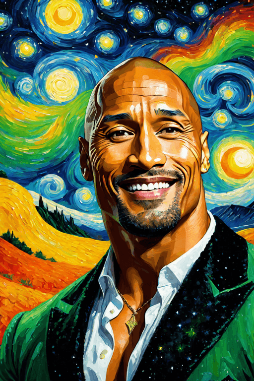 AI generated: Dwayne " the Rock" Johnson smile in the camera ,in differentpositions, high quality, highly detailed...