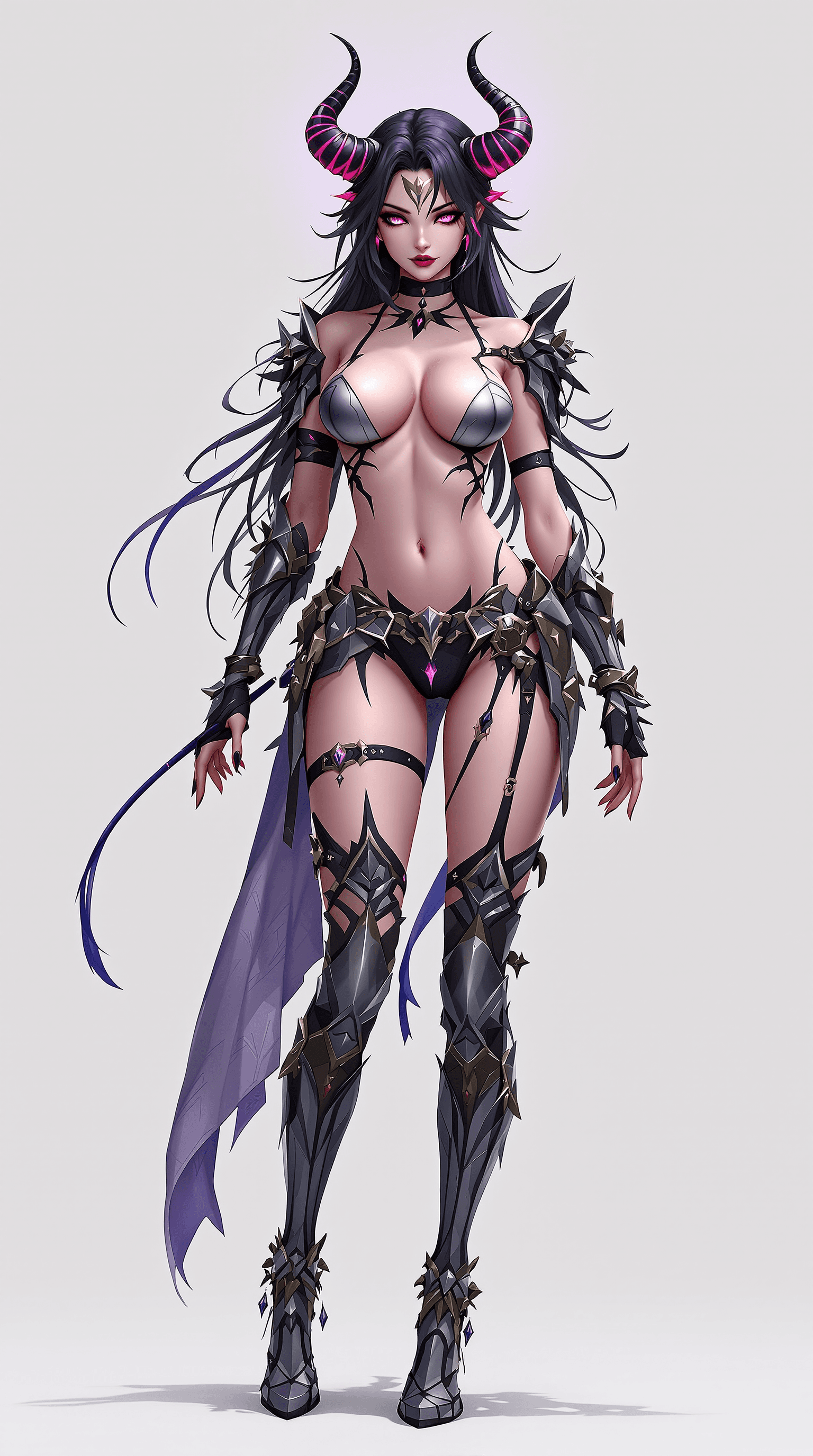 AI generated: anime style, beauty demon succubus babe, perky skin, beauty rpg fantasy succubus light full body  ar...