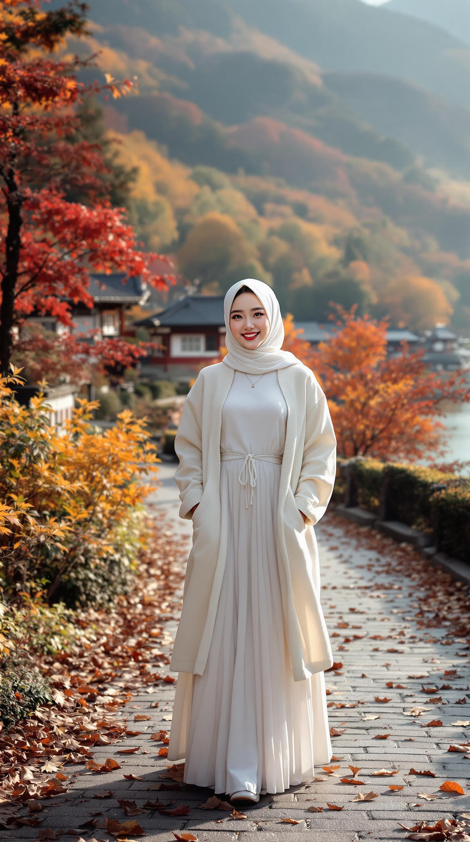 AI generated: realistic, japanese girl, beautiful girl, ulzzang face, shot front middle, upper body, happy, white ...