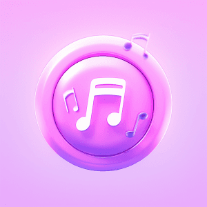 AI generated: A 3D icon design, music icon, energetic light, playful feeling, vibrant colors, neon colors, pastel ...