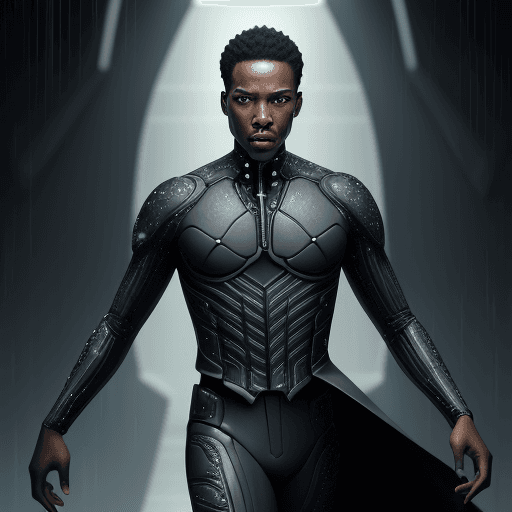 AI generated: 
Picture a young black man seamlessly striding through a hybrid realm where HBO's Westworld collides...
