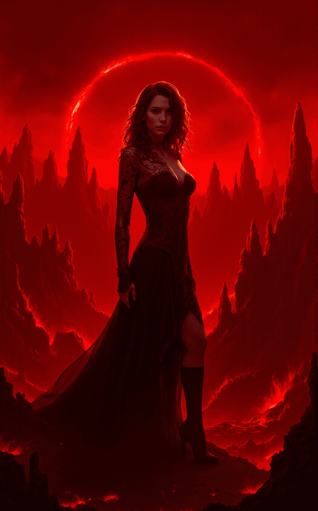 AI generated: In the heart of Purgatory, a realm defined by its fiery torment and eternal suffering, resides a mal...