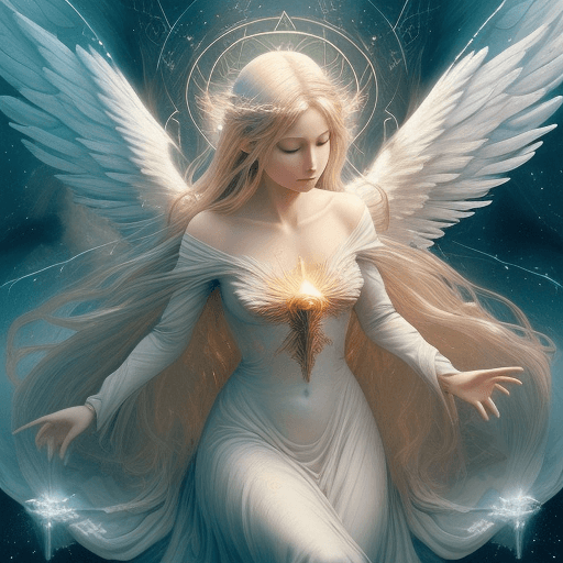 AI generated: create image of woman, face of angel, Perfectly-centered photograph of a real life godly ((angel)) w...