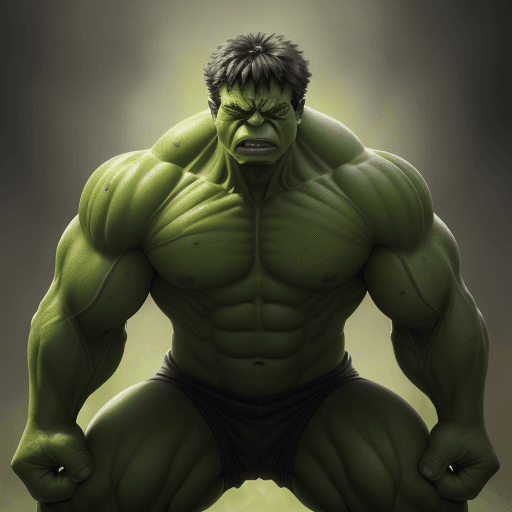 AI generated: Hulk with people skin,4 k ultra HD 