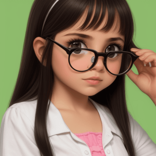 AI generated: niña con lentes


