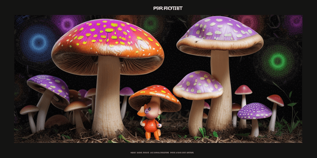AI generated: Hyper realistic printed ticket pdf, with name Miguel, with mushrooms, happiness, colorful; 8k, intri...