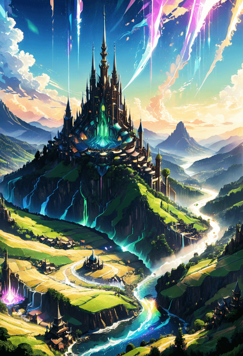 AI generated: anime artwork <lora:xl_more_art-full_v1:1>,<lora:DreamARTSDXL:1>,A vast, alien city of towering spir...