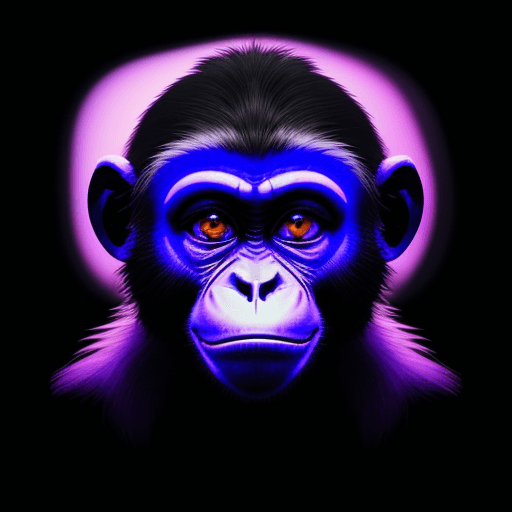 AI generated: Blacklight monkey illustration