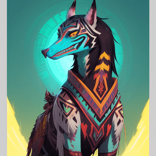 AI generated: totem animal totem aztek greeble tribal style fanart ornate fantasy heartstone ankama gta5 cover sty...