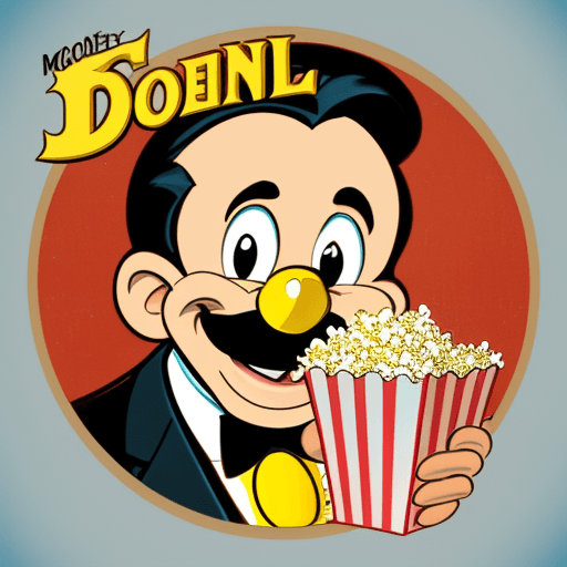 AI generated: cool walt Disney style popcorn kernel  Man early 20th century cartoon