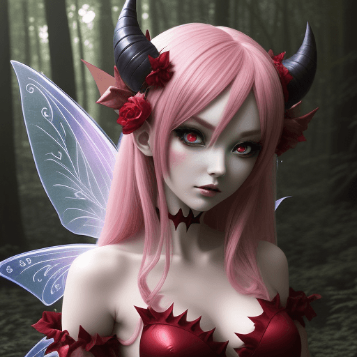 AI generated: Anime devilish fairy with beautiful features in a forest style abatar
