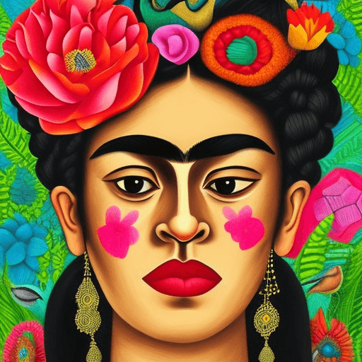 AI generated: high resolution, creative designer, black, wonderful, deep, by style of Frida Kahlo – Naive Art
