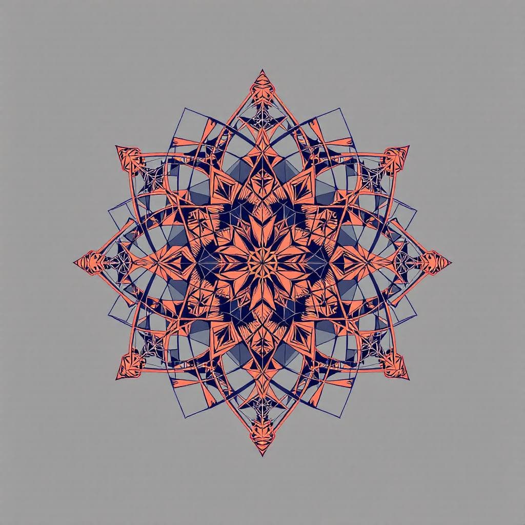 AI generated: Create an Emblem of the 14 High Fashion Dominarcs (Beauty & Presence). Emblem: A fractal spiral of i...