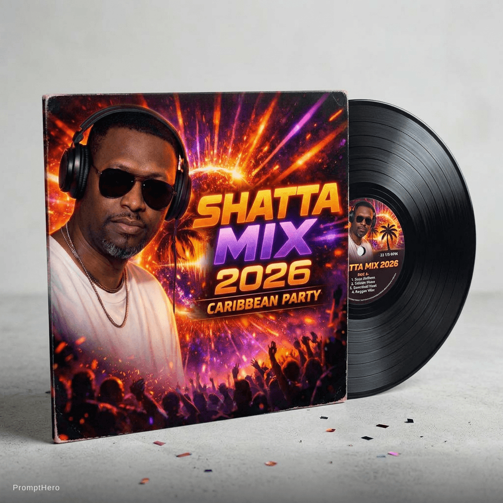 AI generated: Create a viral YouTube thumbnail for a DJ mix titled:

"SHATTA MIX 2026"

Format: 1280x720 (16:9)

S...