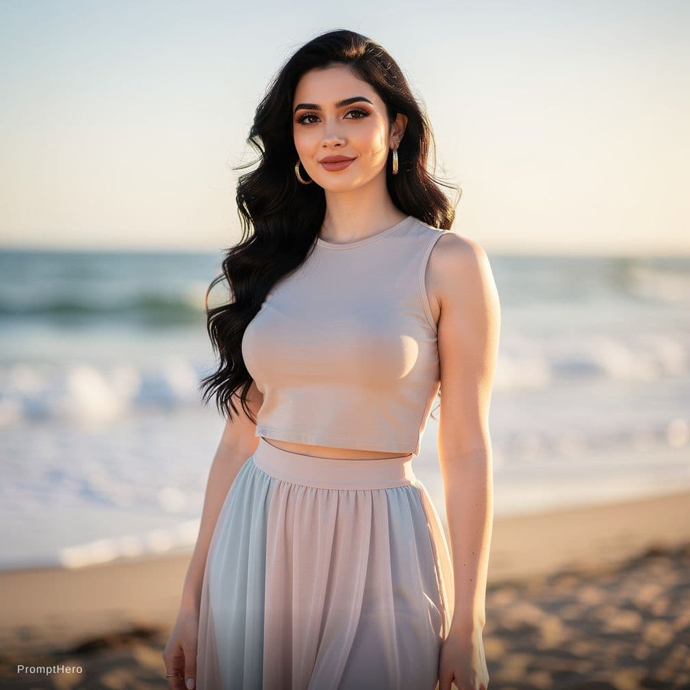 AI generated: Sexy extra fat 200 kg Arabic ai girl hourglass body white skin black hair huge tits and big ass gene...