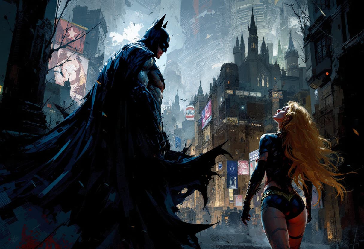 AI generated: digital painting of batman, comics art,, stylized