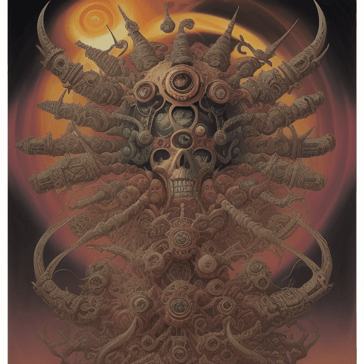 AI generated: Panopticon Octavio Ocampo: A Death Core of Krieg From Warhammer 40k in Junji Itos  art style
