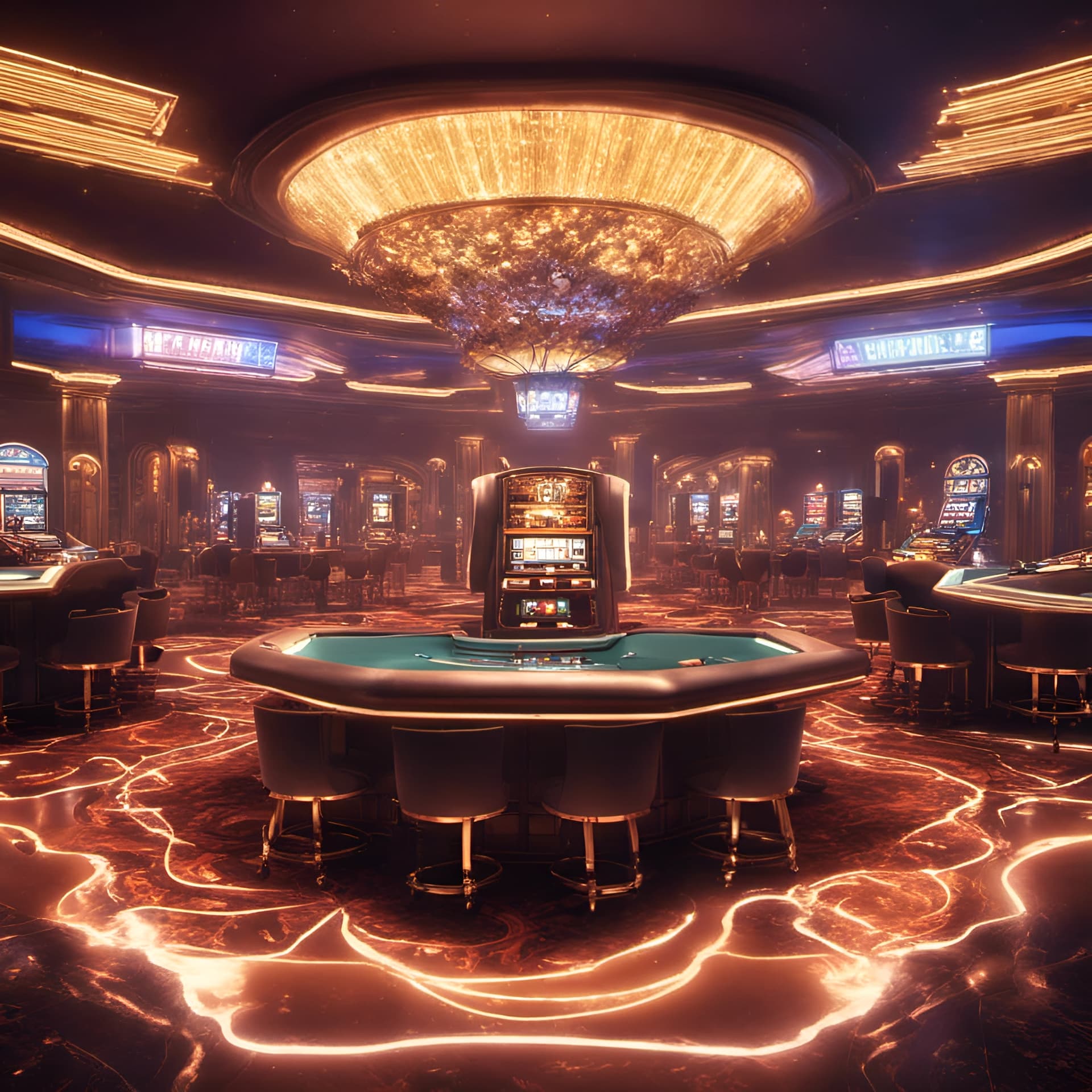 AI generated: Las Vegas Casino, VFX, octane render, unreal engine 5, Diffraction Grading, Ray Tracing Reflections,...