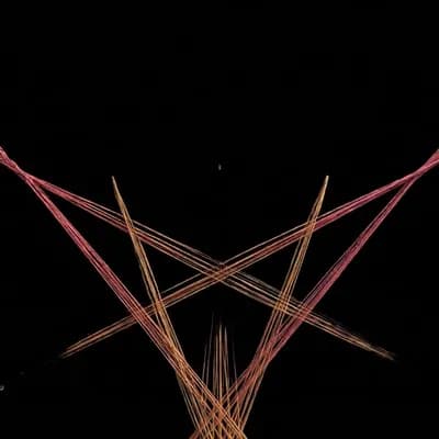 AI generated video:  smooth fluid animation, showing how to design a string art design of a dragon flying towards the vi...