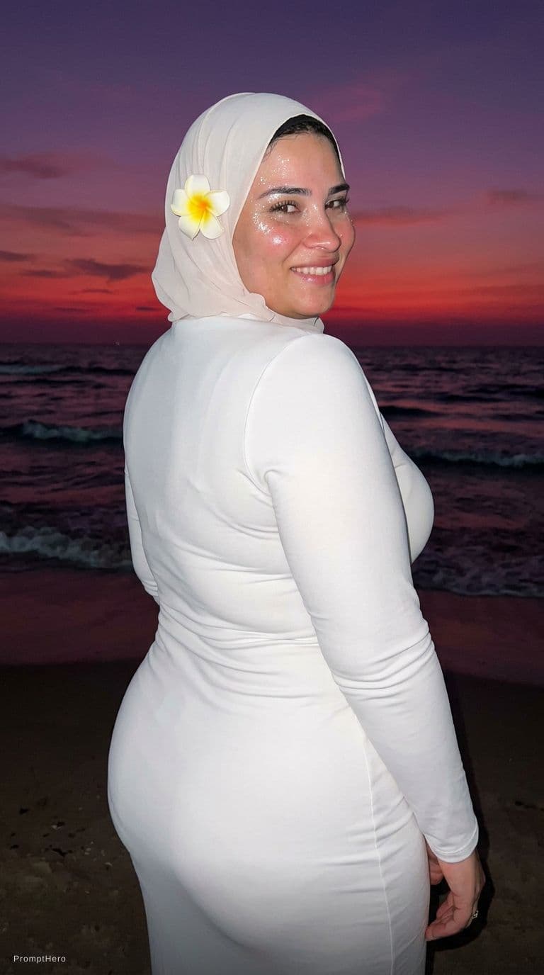 AI generated: Transform the image in to a Make me look like I'm on a beach where it's dark but someone took my pic...